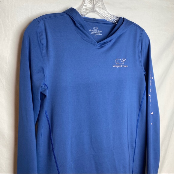 Vineyard Vines Other - Vineyard Vines Girl’s Hooded Performance Long Sleeve Shirt Size Large
